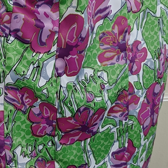 Pink Trench Coat Mid Jacket Tailored Blazer Spring Summer Floral Print Tweed Y2K - Picture 16 of 17